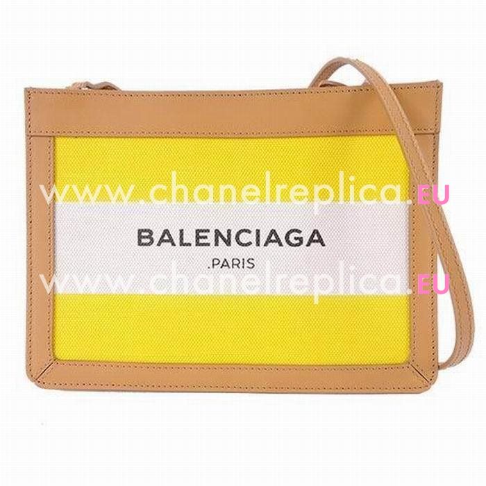 Balenciaga Navy Pochette Canvas Bag Beige Yellow B6112210