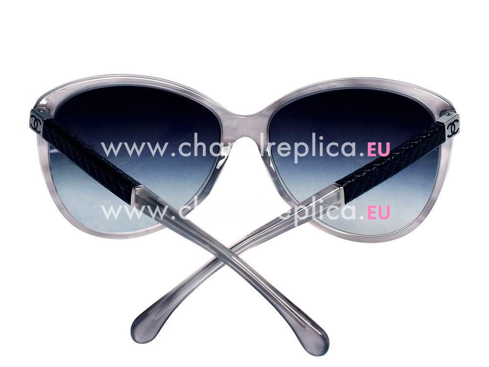 Chanel Quilted Shiny Plastic Frame Sunglasses Gray A564666