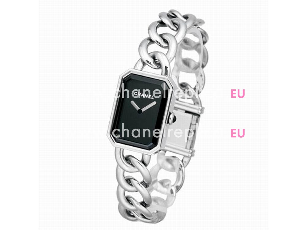 Chanel Premiere Black Dial Mother of Pearl Silver Chain Ladies Watch H3250