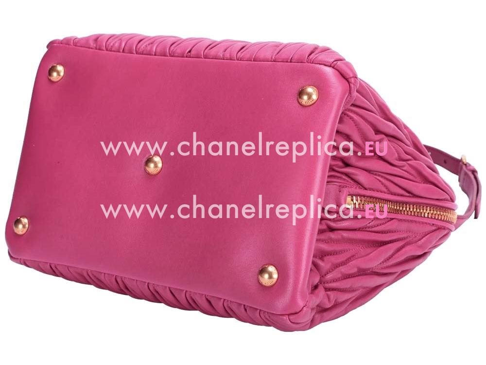 Miu Miu Matelasse Lux Nappa Leather Handbag Peach Red RL0099