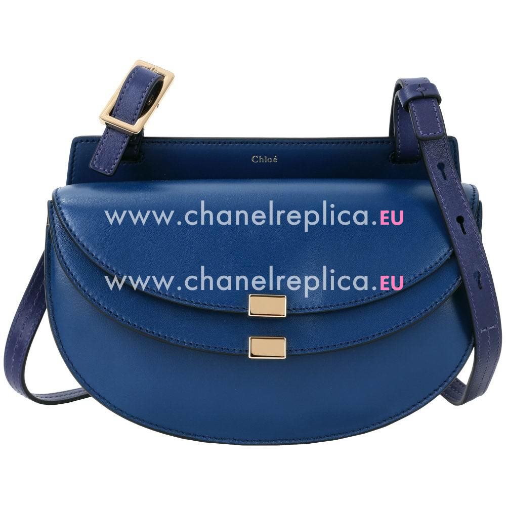 Chloe Georgia Calfskin/Lambskin Bag In Blue C5233698