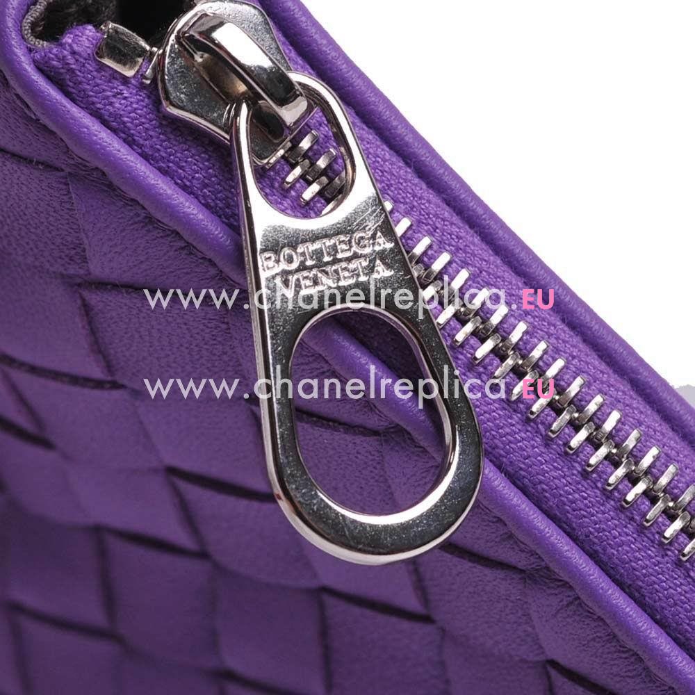 Bottega Veneta Classic Weave Nappa Change Purse In Purple BV6112917