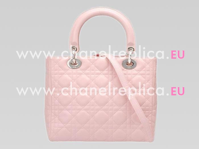 Lady Dior Cannage Lambskin Pink(Gold Hardware) D3025