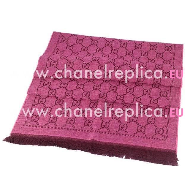 Gucci G Logo Wool Scarf Peach/ Purple Red G6102824