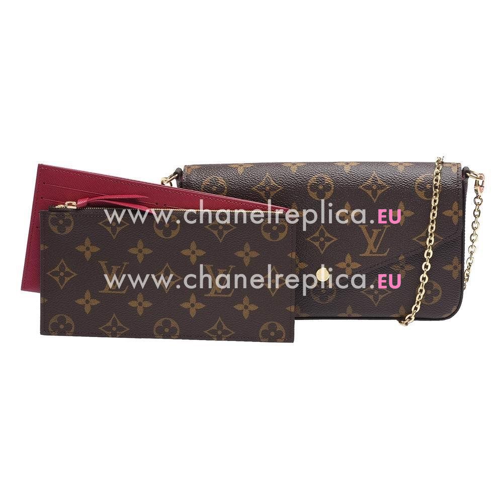Louis Vuitton Felicie Chain Monogram Canvas Wallet M61276