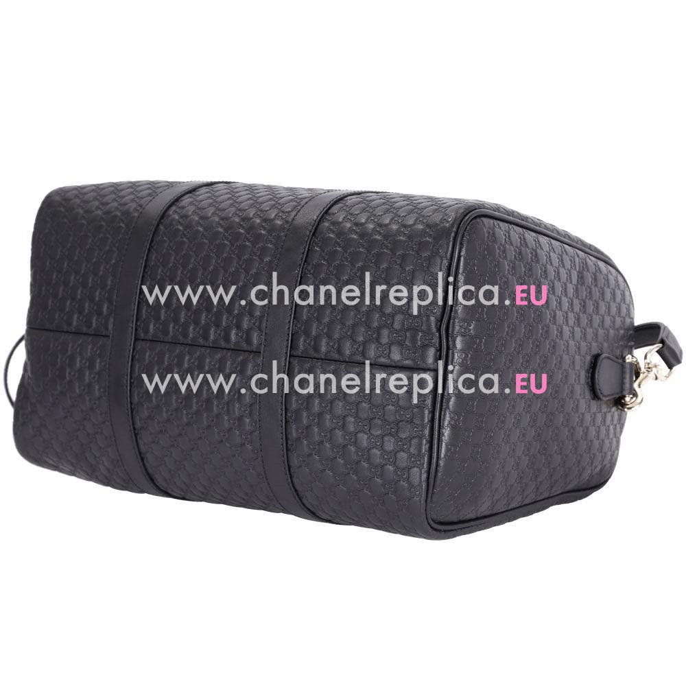 Gucci Guccissima GG Calfskin Boston Bag In Black G7021303