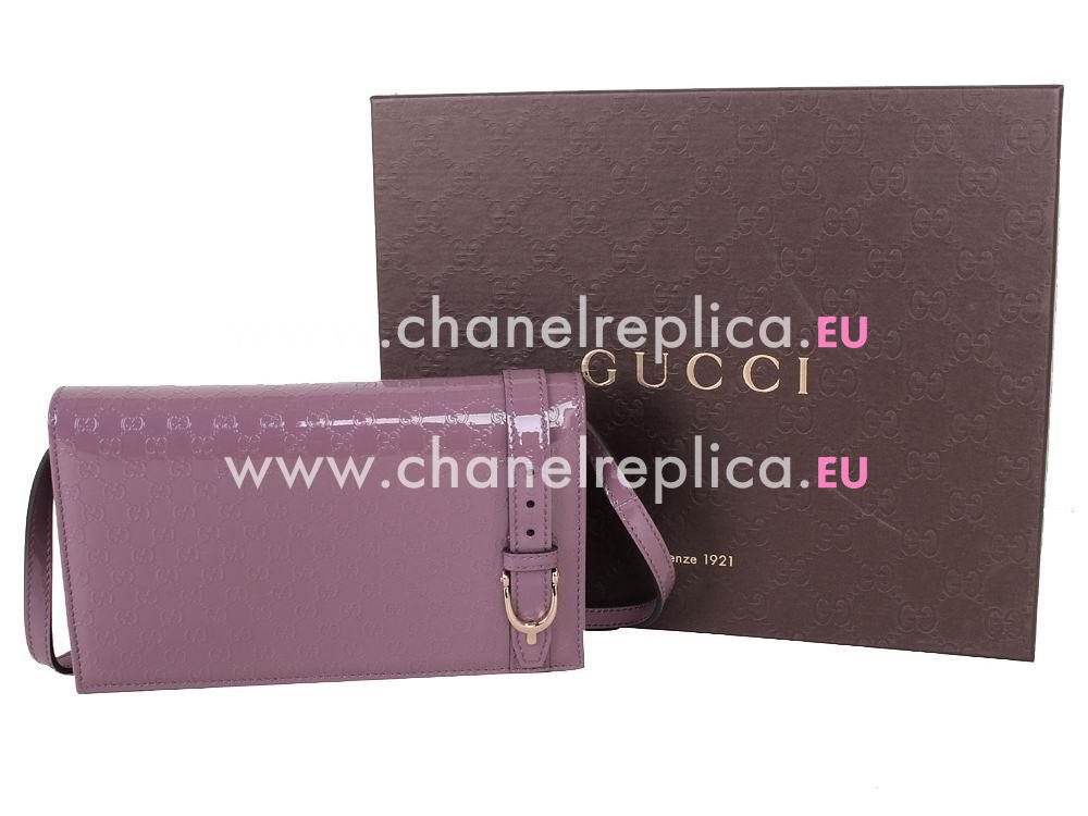 Gucci Classic GG Calfskin Leather Clutch In Purple G354086