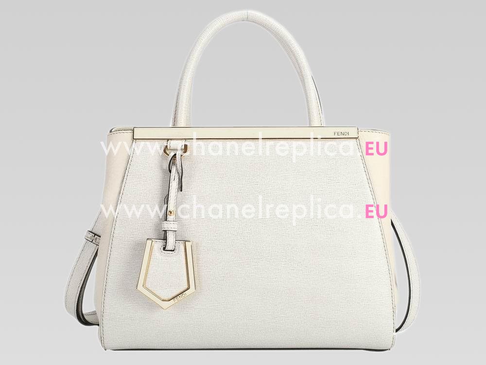 Fendi Petit 2Jours Cowhide Hand/shouldbag White F521775