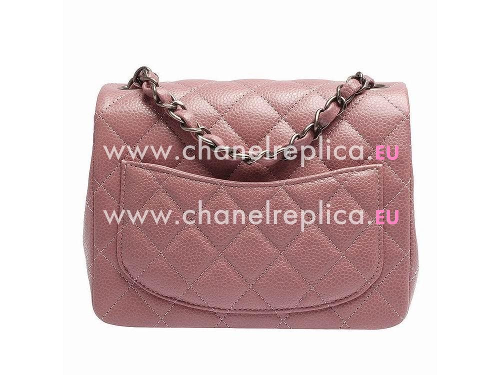 Chanel Mini Coco 2.55 Caviar Flap Bag Pink(Anti-Silver) A35227