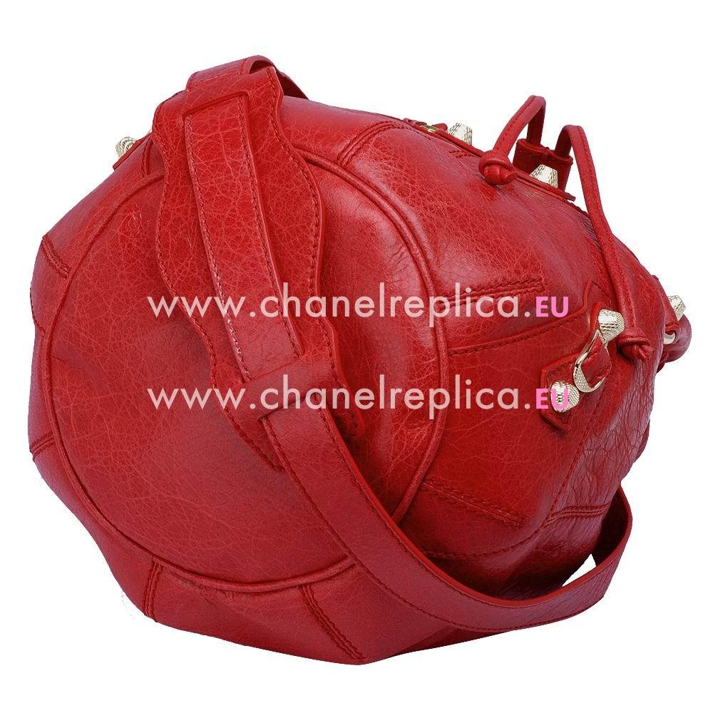 Balenciage Pompon Lambskin Gold hardware Classic Mini Bag Poppy Red B4545423