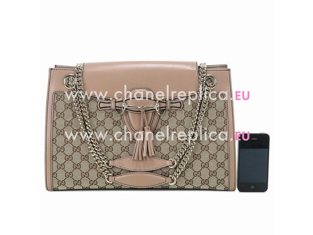 Gucci Emily Guccissima Classic GG Leather shoulder Bag In Pink G295403