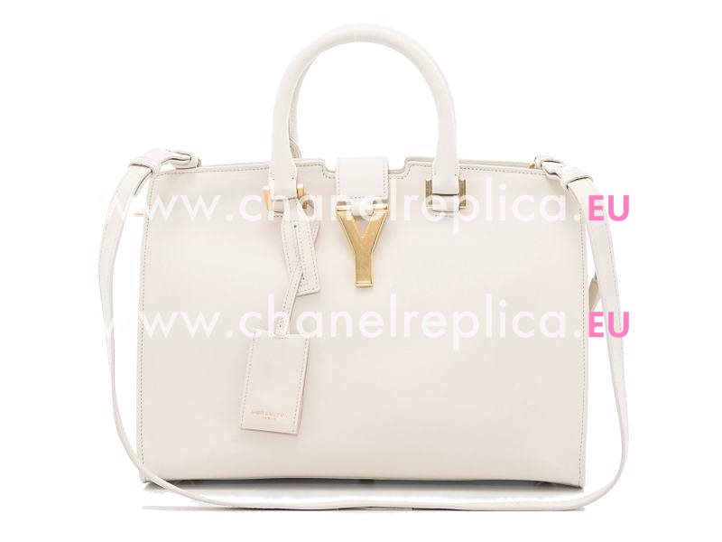 YSL Petit Cabas Chyc Y Calfskin Doctor Small Bag White YSL311210