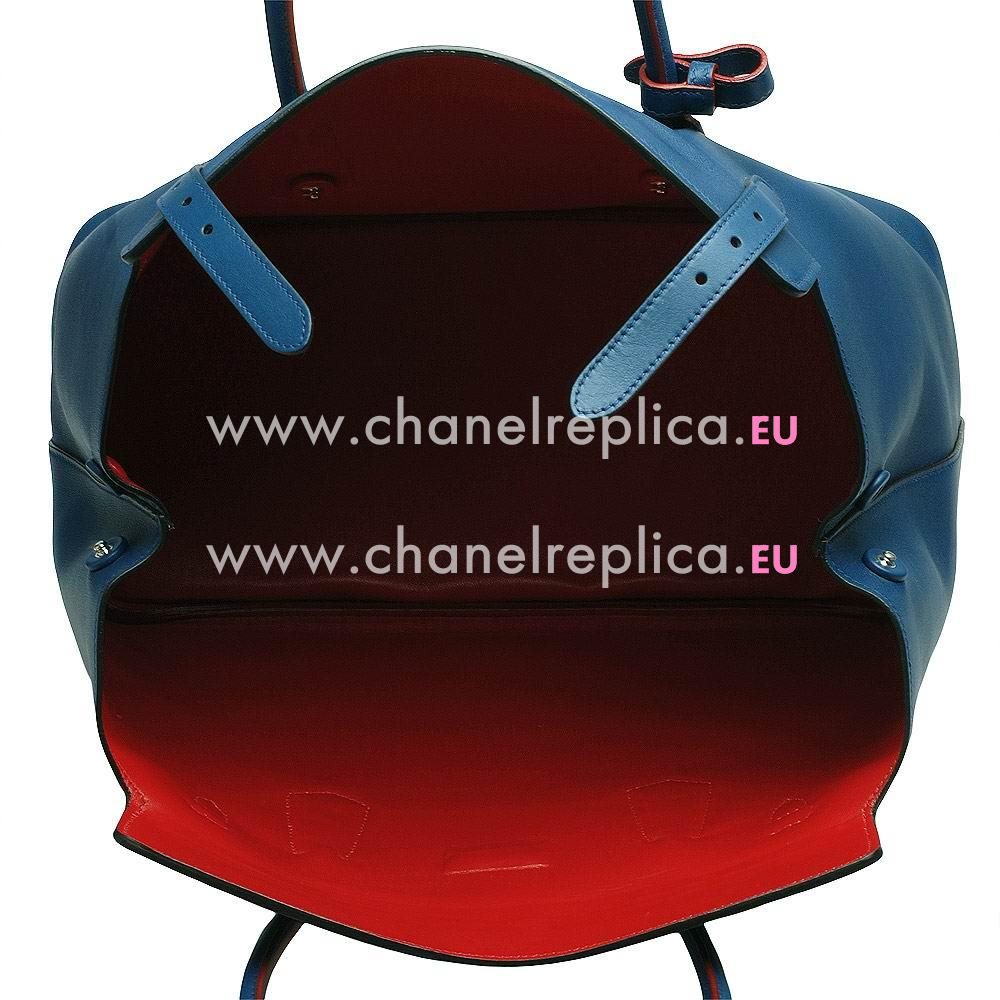Prada Soft Saffiano Triangle Logo Bag Blue PR573C15