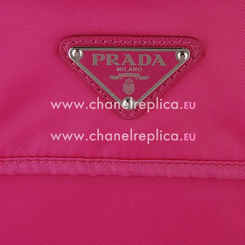 Prada Double Silvery Buckle Triangle Logo Nylon Backpack Light Peach PR7450121