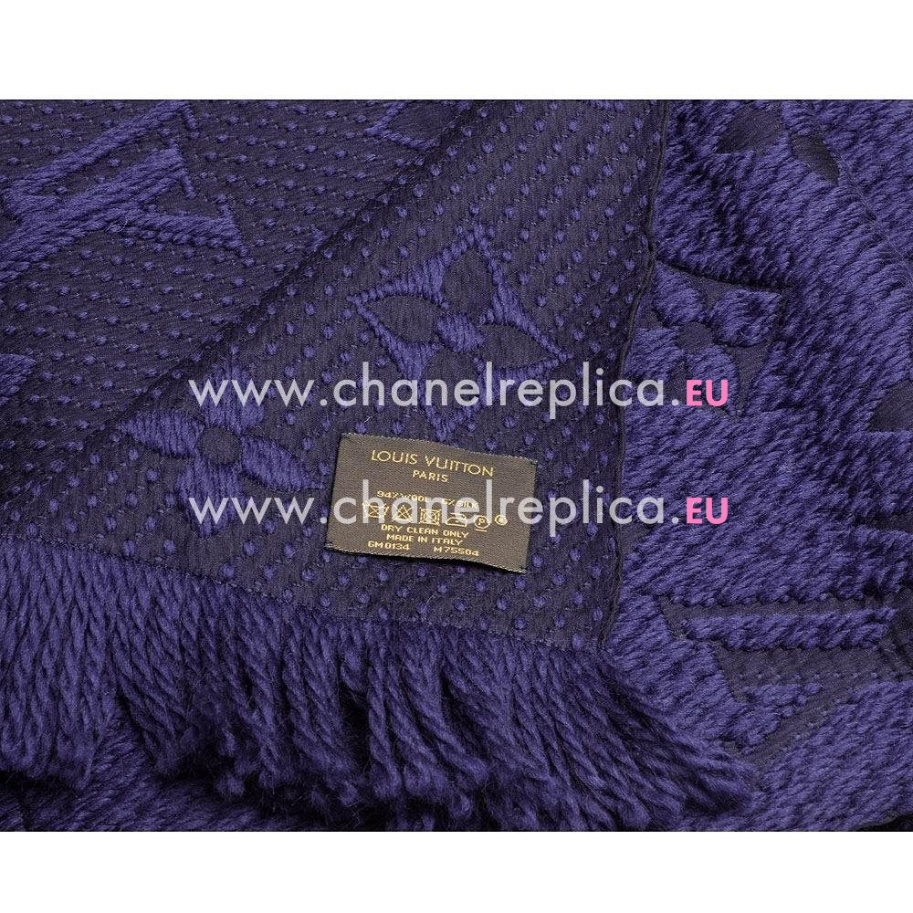 Louis Vuitton Logomania Shine Silk Wool Scarf Violet M75703