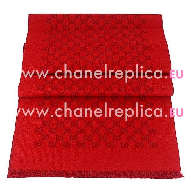 Gucci G Logo Wool Scarf Red/Purple Red G6102804