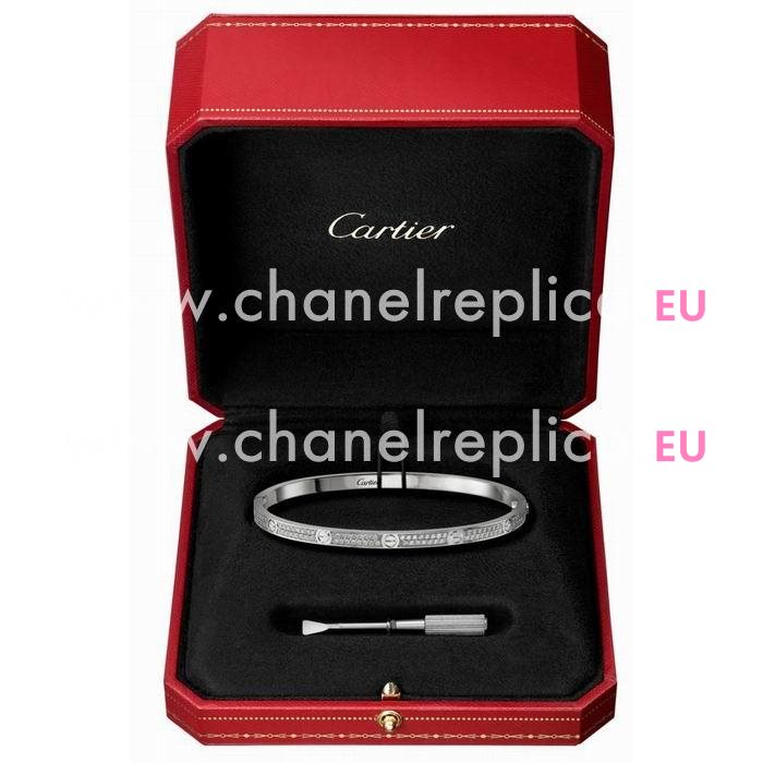 Cartier Love Diamond 18K White Gold Bracelet CR7082412
