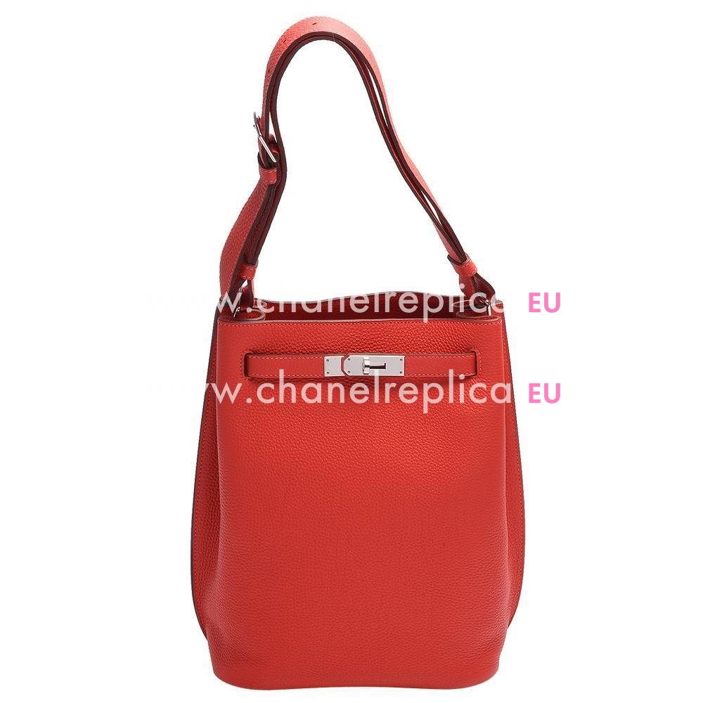 Hermes So Kelly Caviar Togo Calfskin Hand/Shoulder bag Red H7042001