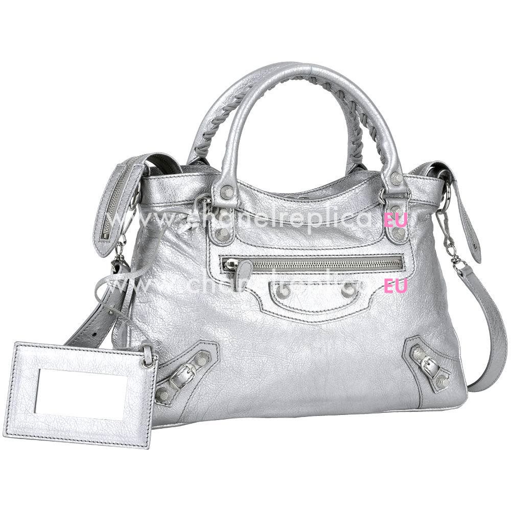 Balenciage City Lambskin Silvery hardware Classic Bag Silvery B5598298