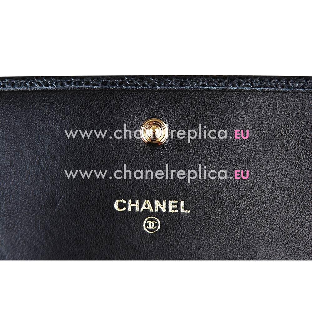 Chanel Classic CC Logo Caviar Calfskin Wallet Black C7041602