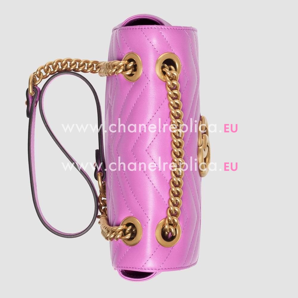 Gucci Marmont Matelasse Chevron Shoulder Mini Bag Pink Style 446744 DRW3T 5554