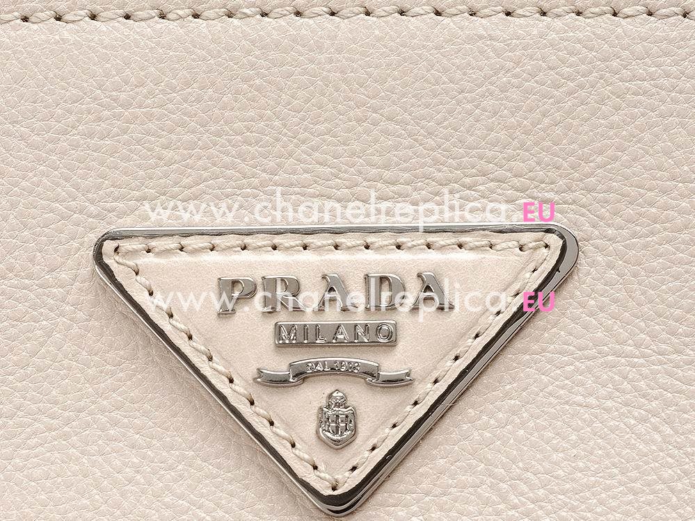 Prada Saffiano Glace Calfskin Triangle Logo Large Bag Link Pink PR524515