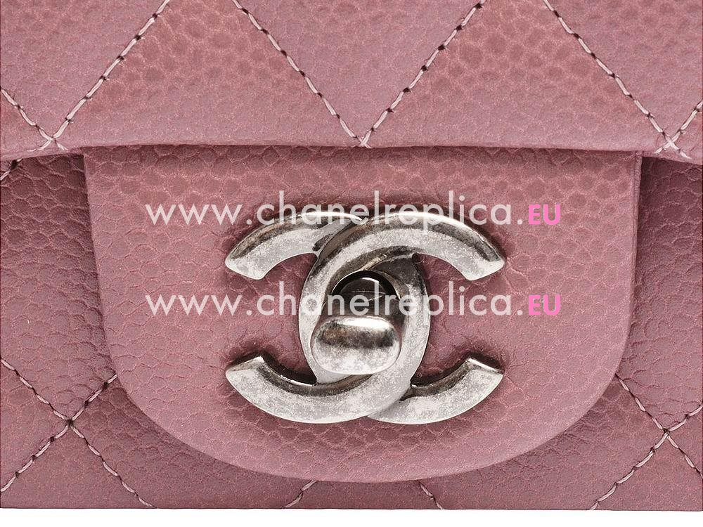 Chanel Mini Coco 2.55 Caviar Flap Bag Pink(Anti-Silver) A35227