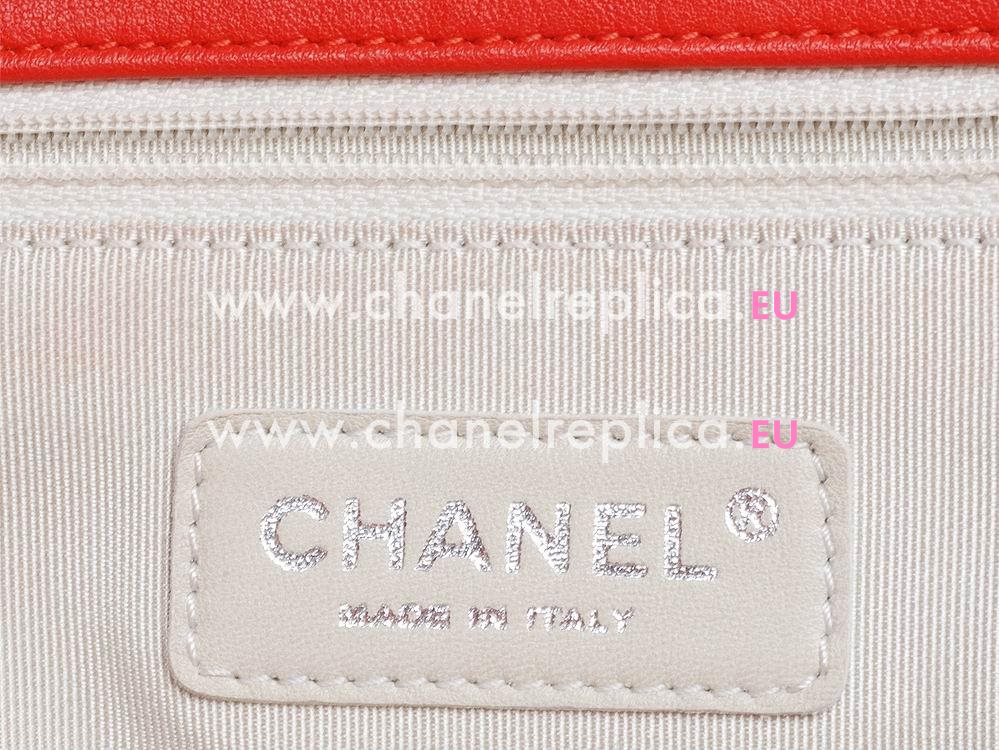 Chanel Lambskin Chain Around Maxi Flap Bag Orange Red A55165