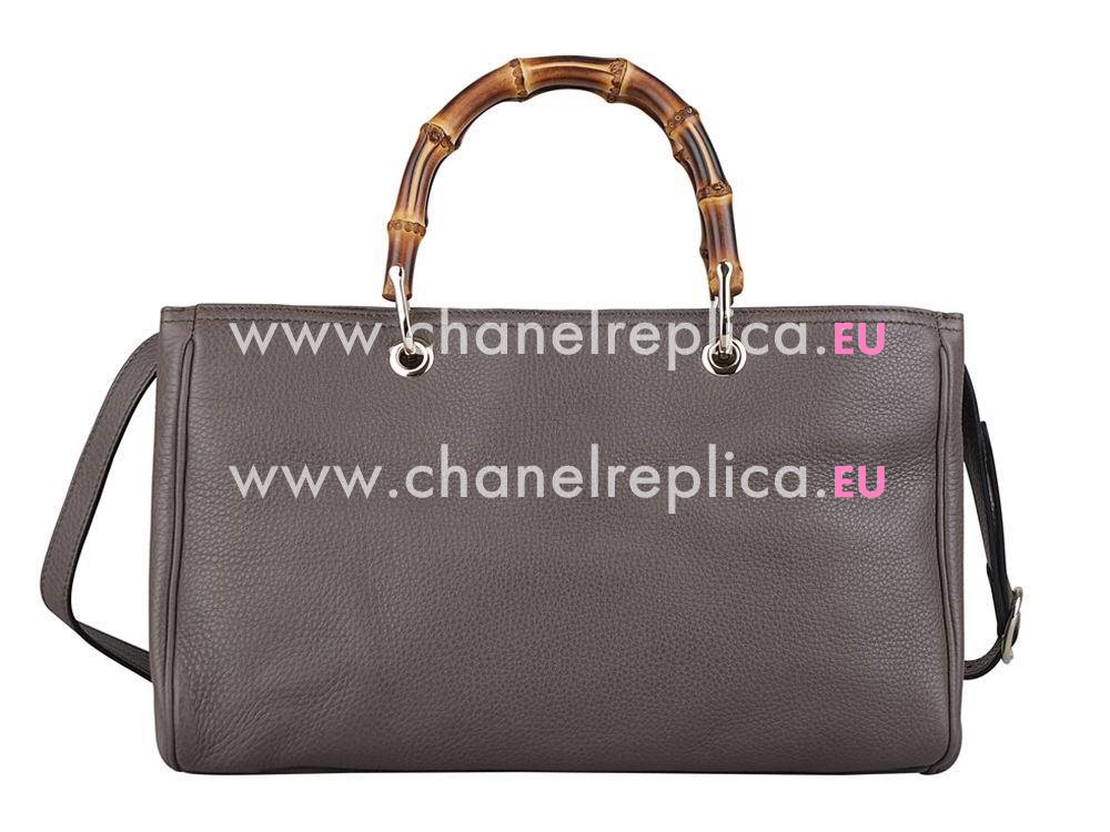 Gucci Bamboo Swing Calfskin Handle Bag In Gray G548972