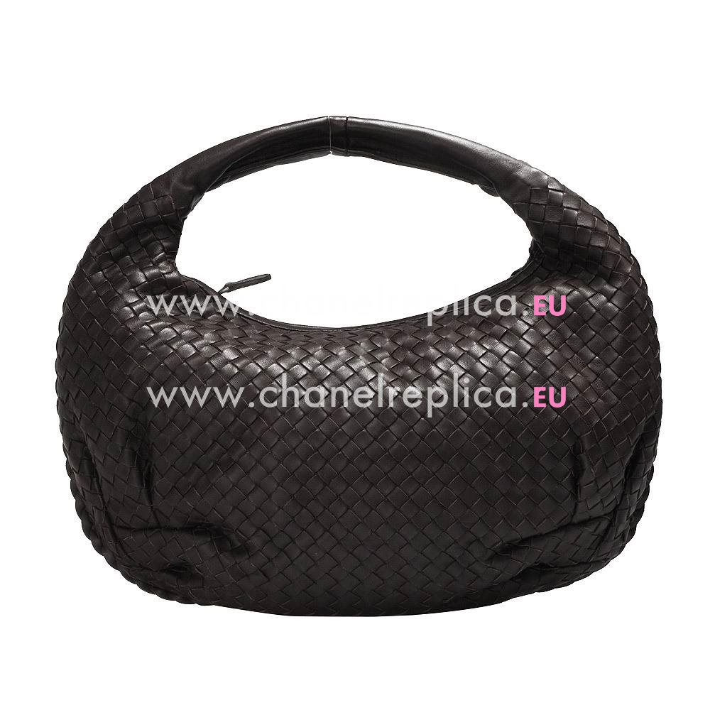Bottega Veneta Classic Intrecciato Nappa Weave Falcate Shoulder Bag In Deep Coffee B5271790