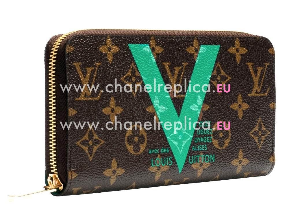 2015 Louis Vuitton Monogram canvas V Zippy Wallet M60928