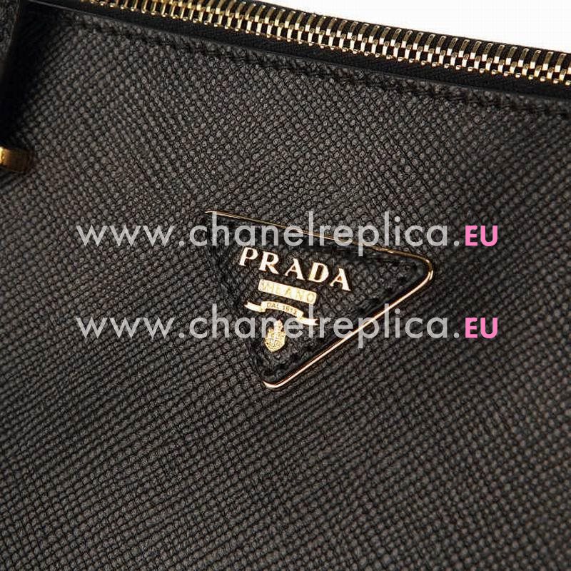 Prada Soft Saffiano Triangle Logo Bag Black PR535891