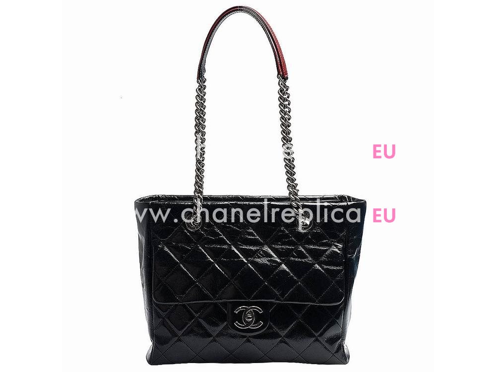 Chanel Calfskin CC Logo Classic Bag (black X bordeaux) A58508