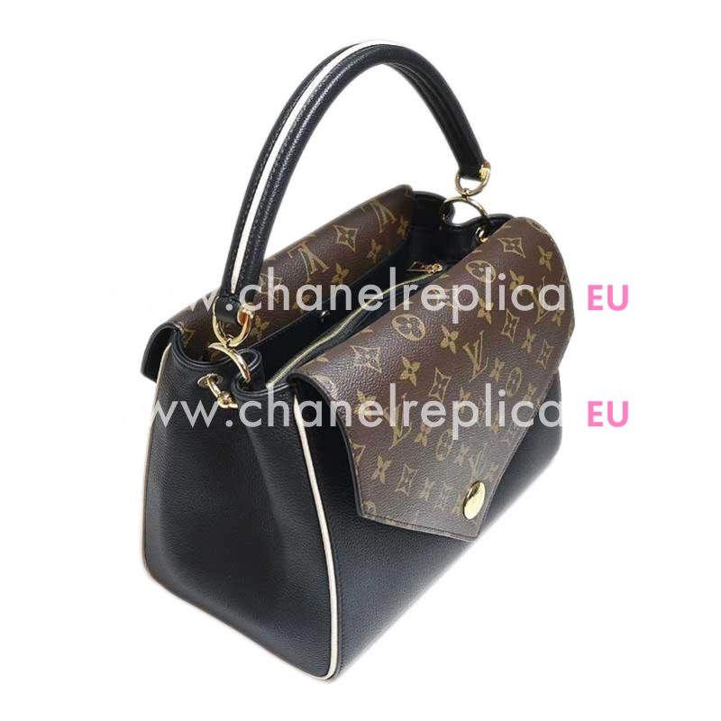 Louis Vuitton Double v calf leather and Monogram canvas Bag M54439