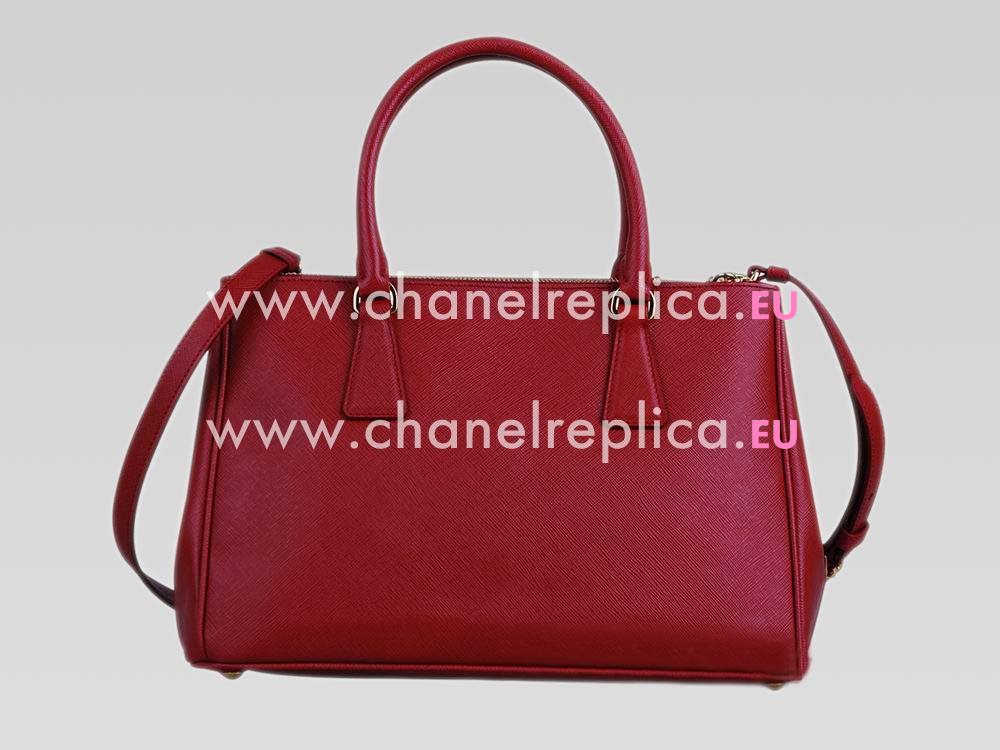 Prada Saffiano Lux Triangle Logo Small Size Bag Red P467949