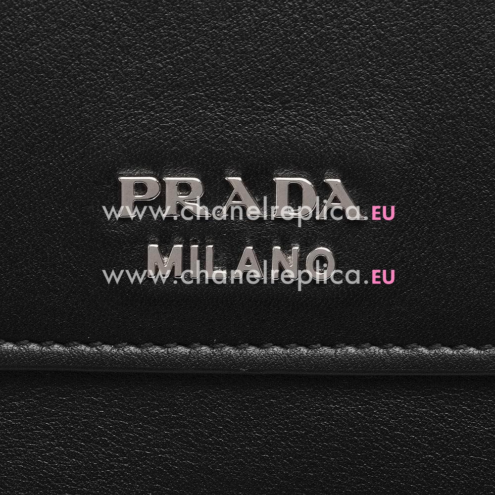 Prada Lux Claf Calfskin Relievo Logo Calfskin Should/handbag Black PR6101907