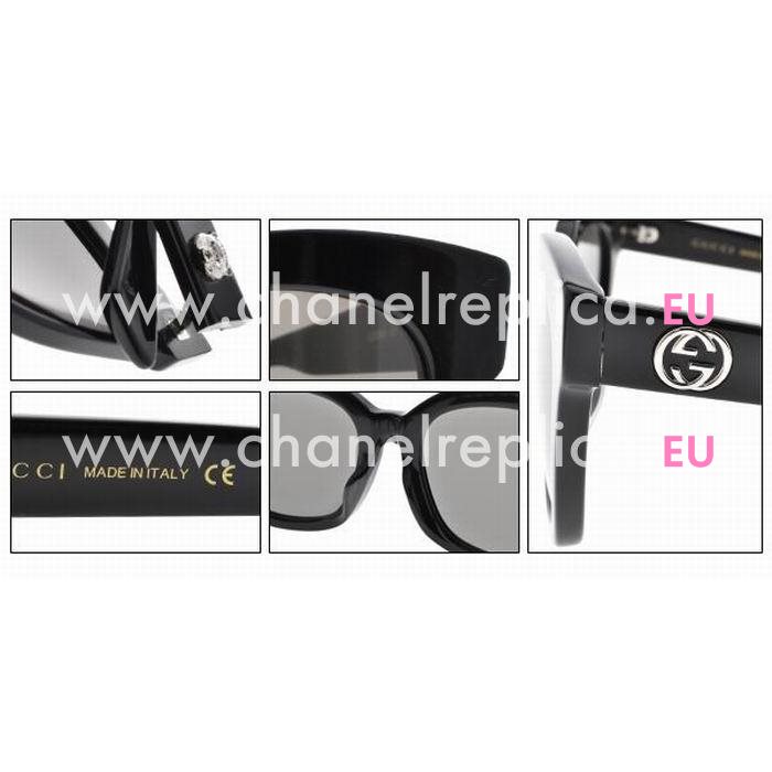 Gucci Cat eye Frame Tiger Logo Sunglsses Black G7082913