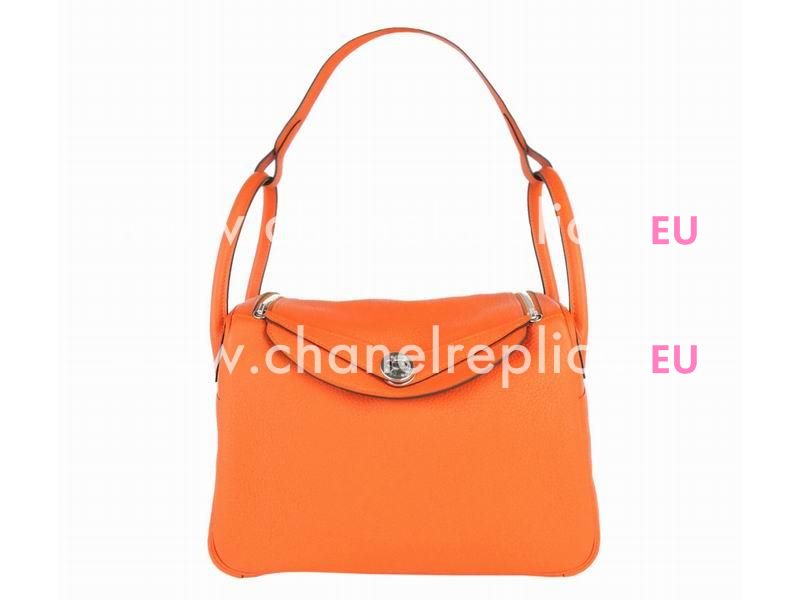 Hermes Lindy 30 Orange Clemence Leather Bag LD30-9J-TC-T-N