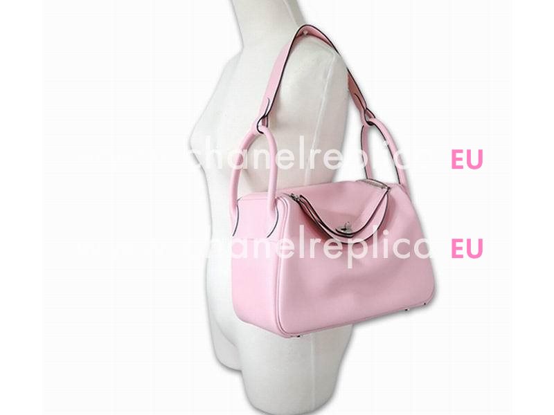 Hermes Lindy 30 Pink Swift Leather Bag Palladium Hardware HL2D8B6