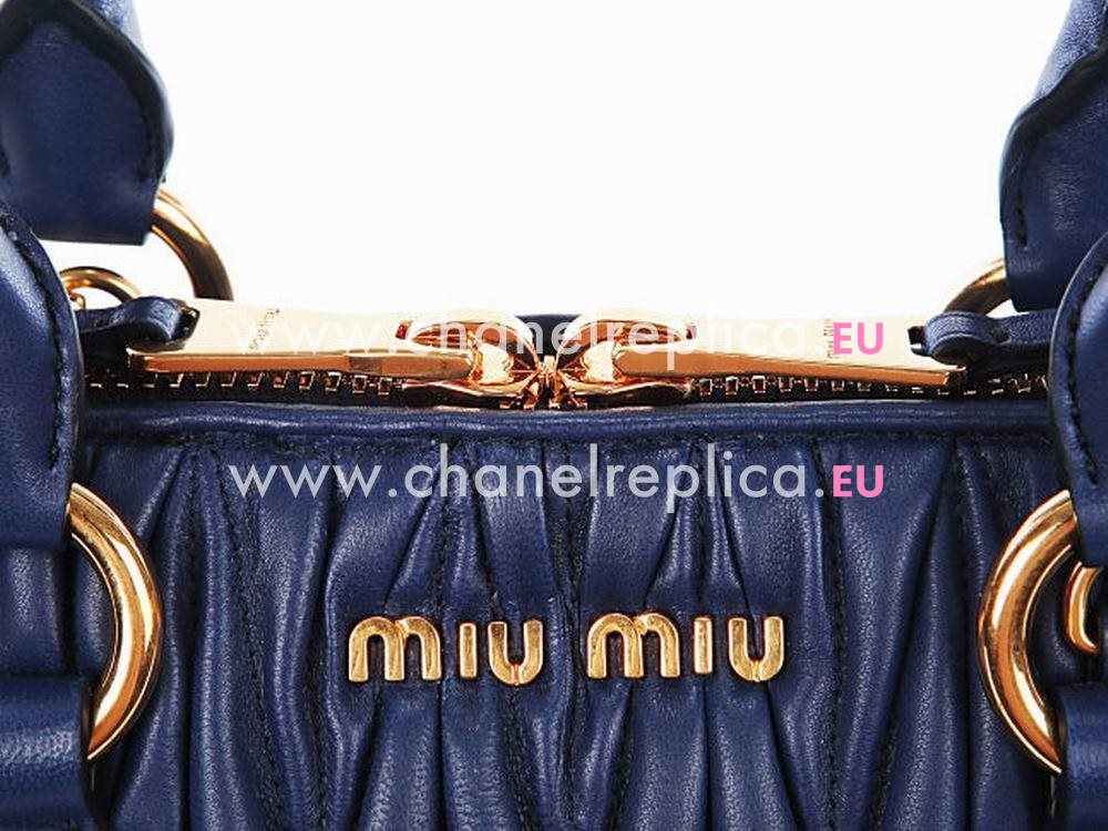 Miu Miu Matelasse Lux Nappa Leather Handbag Ryal blue RL0097