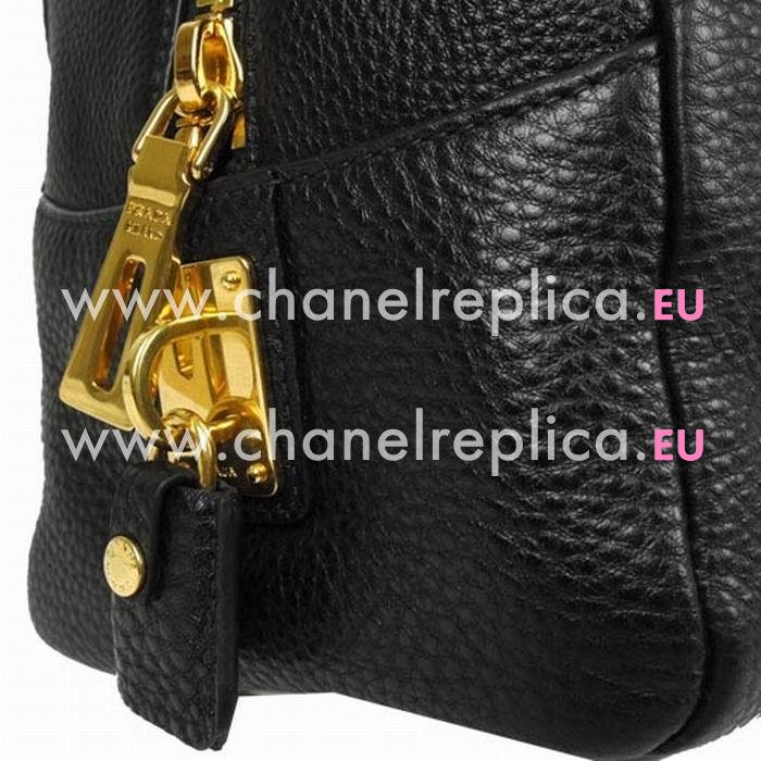 Prada Saffiano Calfskin Triangle Logo Boston Bag Black PB3091MU