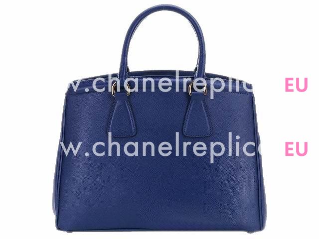Prada Saffiano Lux Triangle Logo Cowhide Bag Dark Blue PR44234
