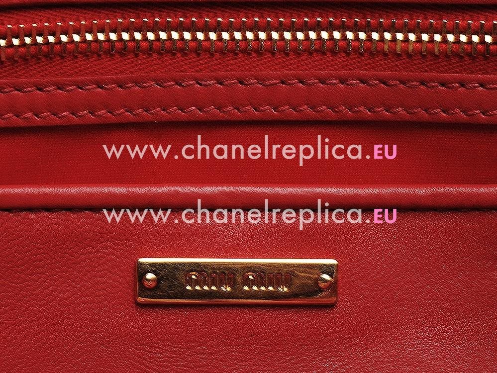 Miu Miu Matelasse Lux Nappa Leather Handbag Bright Red RL0092