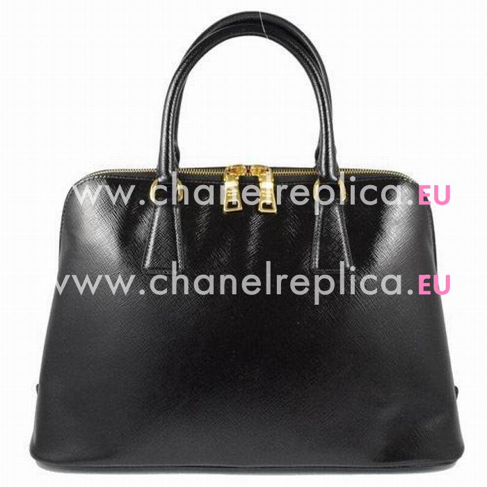 Prada Classic Triangle Logo Scratch Resistant Calfskin Handbag Black P61111608