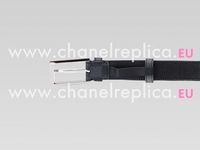 Louis Vuitton Damier Graphite Canvas Belt With Silvery Buckle M9636U