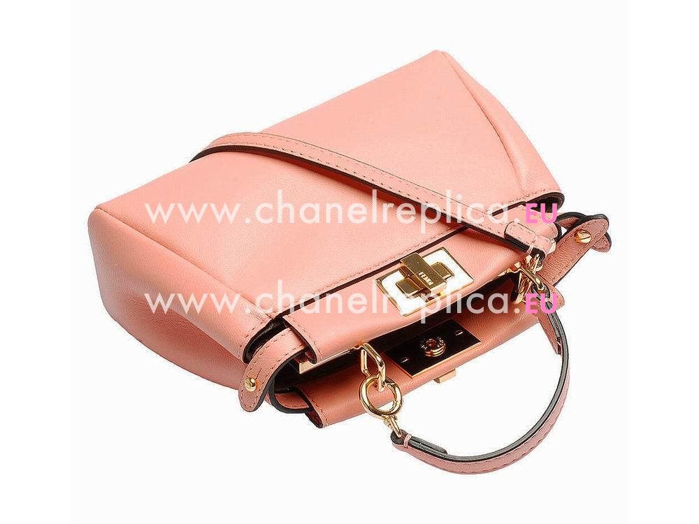 FENDI Regular Peekaboo Calfskin Mini Bag Pink 8BH225-Q4J-F0G88