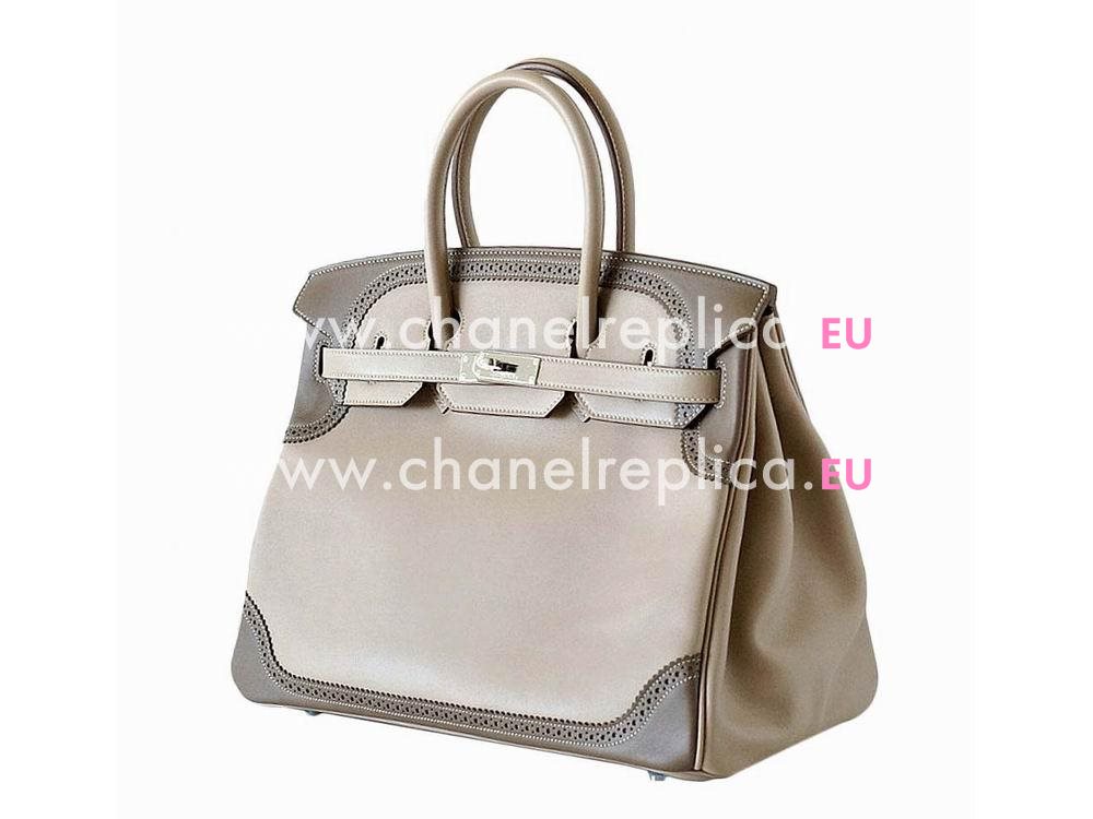 Hermes Ghillies 35 Two-tone Bag Argile/Etoupe H1042GL