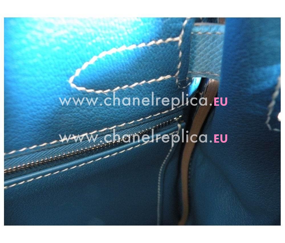 Hermes Kelly 32cm Celeste Blue Epsom Leather Candy Palladium Hardware Handbag HK1032CKE