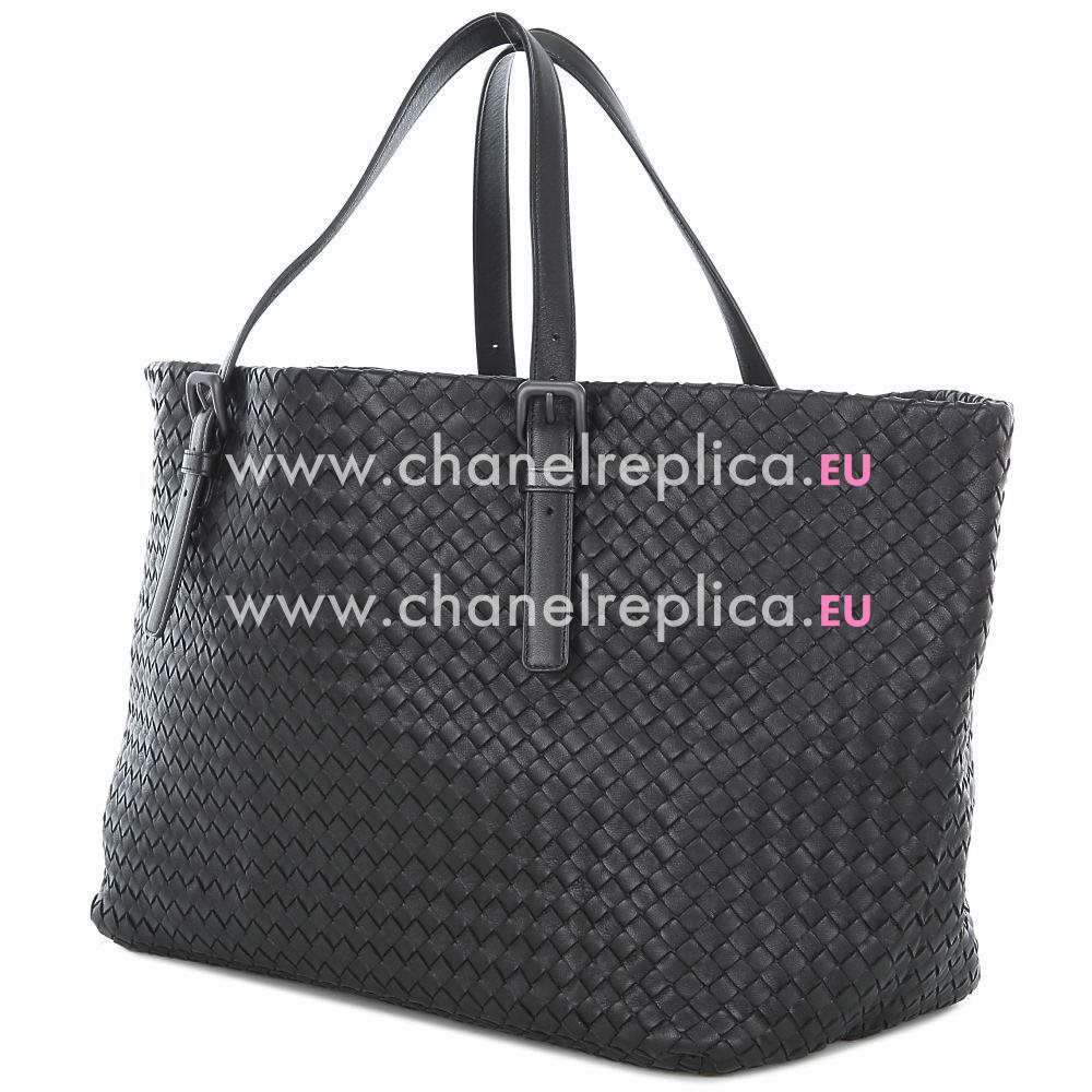 Bottega Veneta Classic Nappa Leather Woven Tote Bag Black B5642204