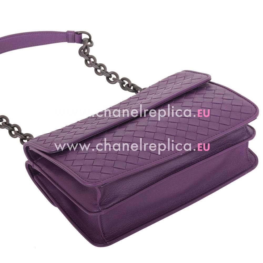 Bottega Veneta Classic Nappa Woven Shouldbag Purple B5941670